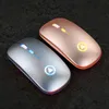 Myszy podwójny tryb bezprzewodowy myszy ładowna lekka przenośna dioda LED kolorowe światło ładowne wycisze Bluetooth dla laptopa PC1