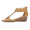 Nuove donne sandali con zeppa zeppe peep-toe ragazze sandali romani basso coclea scarpe eleganti con donna casual taglia # 36-421