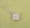 Collana con ciondolo con timbro di qualità lussuosa con un diamante per regalo di gioielli da sposa per donne e amiche PS35443986951