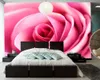 Carta da parati personalizzata di qualsiasi dimensione 3d Bella romantica rosa rosa TV sfondo muro romantico fiore decorativo seta 3d murale carta da parati