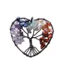 Natuursteen Crystal Geverfd Jade Tree of Life Hanger Seven-Color Chakra Creatieve Ketting Sieraden