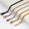 Wholesale Square Rolo 2.5mm 18-32 inches Silver/Rose Gold/Gold/Black Stainless Steel Chain Necklace Jewelry