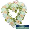 Guirlande de fleurs artificielles en forme de coeur romantique à la mode décor de couronnes suspendues guirlande de fleurs avec ruban de soie décoration de mariage