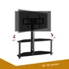 Supporto per TV da pavimento in vetro temperato multifunzione regolabile in altezza e angolazione Supporto per TV LCD Supporto per TV al plasma W24104948