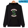 USA Hot Cap Hoodies Kvinnor / män South Side Servents KPOP Hip Hop Print Snake Höst Sweatshirt Coat Kläder