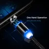 3 в 1 Магнитный зарядный кабель Нейлон LED Светящиеся шнура 1м Micro USB Type C для зарядки Кабели для Samsung Huawei