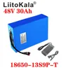 LIITOKALA 48V 30AH 18650 13S9P بطارية دراجة كهربائية حزمة 1000 واط بطارية ليثيوم مدمج 20a bms motor xt60 t