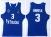 Erkekler Lamelo Topu # 1 Liangelo Topu # 3 Litvanya Vytautas Basketbol Forması Mavi Beyaz Dikişli Gömlek Nakış Boyutu X-2XL