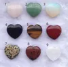 Reiki Minerals Heart Shape Crystal Natural Quartz Chakra Healing Stone Gemstone Pendant DIY Gåva Heminredning Handgjorda Smycken Xb1