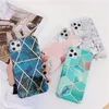 Para iPhone 11 Pro Max XS XR 8 7 6S Electroplate silicone suave IMD Marble caso capa