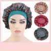 Ny mode satin motorhuv för Women Day Night Sleep Cap Silkeslen Normal Size Head Wrap Hair Styling Ladies Hair Cover Accessories