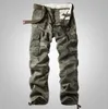 Man Cargo Spodnie Wojskowe styl Tactical Army Spodnie Pocket Joggers Proste luźne Worki Spodnie Kamuflaż Spodnie Mężczyźni Ubrania