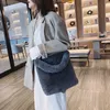 Novo- Bucket Bolsas Faux Fur Plush Cony cabelo bolsa de lona Feminino Top coreano senhoras Crossbody Bag