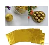 Papel de envoltorio de papel de aluminio dorado de 20 20cm, papel de Chocolate para bodas, hojas de papel para envolver dulces, 400pcs256o