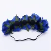 Rose Headband Romantic Wedding Wreaths Headband Red Pink Purple Blue Rose Wreaths Christmas Festival Hair Accessories