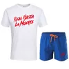2020 Novos 2 peças Set Homens Roupas Sportswear Set Fitness Summer Imprimir Shorts e Tshirt Terno dos homens