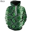 Padrão CLOOCL Verde Snakeskin Hoodies 3D Imprimir Streetwear Tops Hip Hop Hoodie Sudadera Hombre Homens Mulheres Hoodie Treino