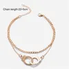 Hip Hop Freedom Thandcuff Chail anklet Silver Gold Gold Multilayer Wrap Chains Bracelet Women Summer Beach Moder