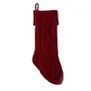 Julstickade strumpor Decor Festival Presentväska Eldstad Xmas Tree Hängande Ornament Dekor Red White Christmas Sock 46cm DHL