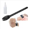 Désinfectant pour les mains Bracelet en silicone Savon liquide Bracelet désinfectant pour les mains Distributeur rechargeable Support de distributeur de désinfectant portable LSK1057