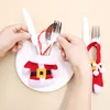 Juldekoration Santa Claus Suit Knives Forks Table Seary Bag Holder Case Home Christmas Party Decorations Will and Sandy Gift