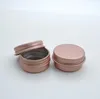 10г розового золота Пустой алюминиевый Cosmetic Containers Пот бальзам для губ Jar воск Tin Для Крем Мазь для рук крем для волос Упаковка коробки SN1528