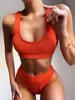 sports bikini sets women sexy printed solid leopard lace panel split swimsuit one piece high waist triangle yakuda girl sexy swimwear