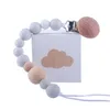 Clips de sucette pour bébé Gel de silice Sucette Porte-sucette Perlé Clip Chaîne Nipple Teether Dummy Strap Chain Baby Shower Gift BPA Free DW5777