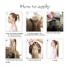 blond Virgin Ponytail Hair Extension Clip in wavy Kinky Curly Long Human 613 Wrap Around Pony Tail honey Blonde Hairpiece 120g