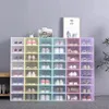 Thicken Clear Plastic Shoe Box Stofdicht Schoen Opbergdoos Flip Transparante Schoenendozen Snoep Kleur Stapelbare Schoenen Organizer Box LX2837