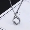 Letter Thai silver Chain Necklace Retro Couple Necklace Hip hop Men and Women Pendant jewelry Gift accessory6031508