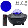 USB LED Galaxy Projektor Starry Sky Projector Lamp Star Light Voice Control Blinkande Nattljus med Bluetooth Music Högtalare