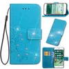 Caso para iPhone 11 Pro Max Pu Case Case Relva Rhinestone Flip Wallet Capa Capa Para iPhone XS Max XR 8/7 / 6S Plus