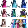 Mermaid Sequins Cellphone Pouch Double Color Reverse Flip Drawstring Bags Coin Purses Portable Storage Bags Designers Key Card Holder E9105