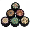 Drum Type Smoke Grinder 55mm Zinc Alloy Color Printing Pattern Herb Tobacco Grinder 4 Layer Flat Grinder DDA421