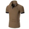 Men's Polos Mens Shirt Male Short Sleeve Turndown Collor Casual Slim Solid Color Deer Embroidery Style