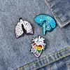 Cartoon Heart Lungs Brain brooches Pins Human organs Enamel Lapel Clothes Bag Punk Jewelry Gift For Friend Wholesale