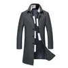 Style Smart Casual Laine Manteau Hommes Remettez le collier Épaississement de la laine chaude Chaîne de laine Mâle Vêtements1