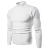 Hommes hiver couleur unie pull à col roulé hommes vêtements marque tricoté pull pull homme