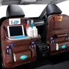 Car Seat Back Organizer Pu Leather Pad Bag Car Storage Organizer Foldable Table Tray Travel Storage Bag Auto Accessories CX200822