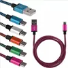 Cavi USB di tipo C Nylon intrecciato V8 Micro USB Linea dati Cavo di sincronizzazione Cavo di ricarica Cavo intrecciato Linea dati per smartphone Samsung