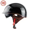 TORC T55 Half Face 헬멧 도트 AttryS1 용 탈착식 및 세척 가능한 안감이있는 내부 선글라스가있는 오토바이 헬멧