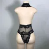 qualitéErotic Lingerie Femmes Dentelle Perspective Babydoll Sexy Teddy Lingerie Chaud Soutien-Gorge Ouvert Halter Tentation Lenceria Sexy Sous-Vêtements Porno