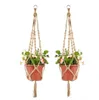 Paniers suspendus Pot de fleurs porte-plante Pot macramé plante cintre suspendu jardinière panier corde de jute tressé artisanat décor Vintage DLH446