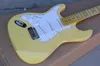Factory Custom Left Handed Light Yellow Electric Guitar with Vintage Style,Yellow Maple Neck,Chrome Hardware,Can be Customized