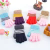 Winter-Kinderstrickhandschuhe Cartoon warm mit Fleece und verdickten Babyhandschuhen Woll-Kinderhandschuhe fünf Finger warmer Fäustlingshandschuh