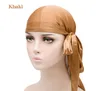 Nowy 18 Kolory Moda Męskie Satynowe Duragów Bandana Turban Peruki Mężczyźni Silky Durag Headwear Headband Pirate Hat Akcesoria do włosów