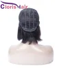 Perruque courte Bob coupe lutin cheveux humains droite brésilienne Remy sans colle perruques avec frange pour les femmes noires T partie naturelle avant dentelle Clos9012854