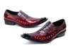Männer Art und Weise Oxford-Schuh-echtes Leder-Metall-Hochzeitskleid-Schuhe plus Größe Partei Male Formal Schuhe
