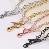 10PCS/Lot Silver/Rose gold/Gold 316L Stainless Steel Toggle Chain Floating Locket Pendant Necklace Wholesale